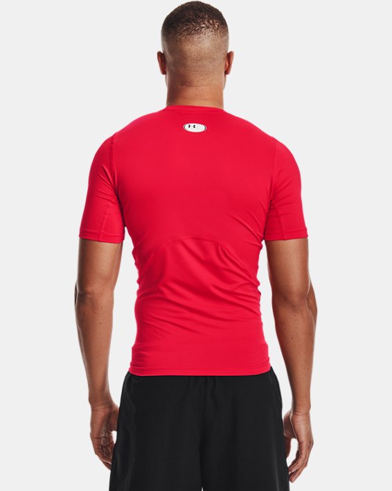 Men's HeatGear® Armour Short Sleeve, Red, pdpMainDesktop image number 1